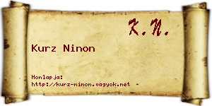 Kurz Ninon névjegykártya